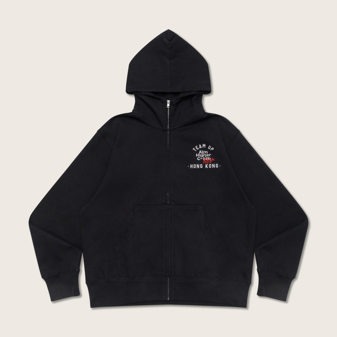 (預售)《體路》X AHC 撐起港隊 拉鏈有帽外套 (黑色/Black)